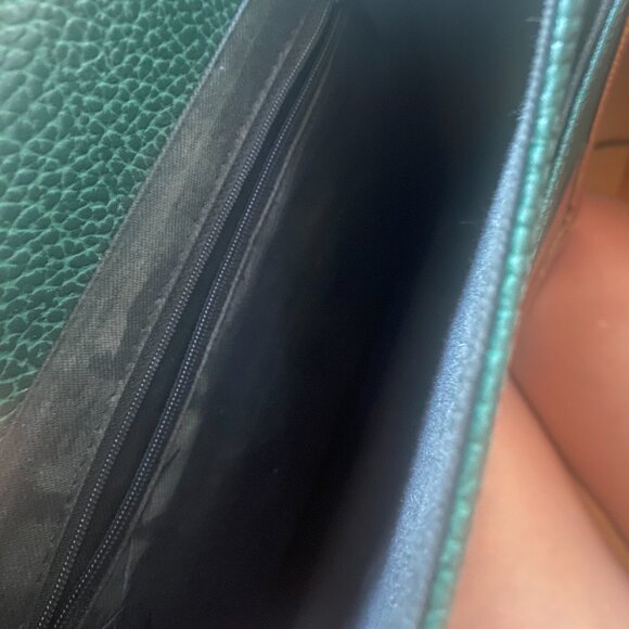 Vintage Dooney & Bourke satchel handbag green leather 8x10 - Picture 7 of 10